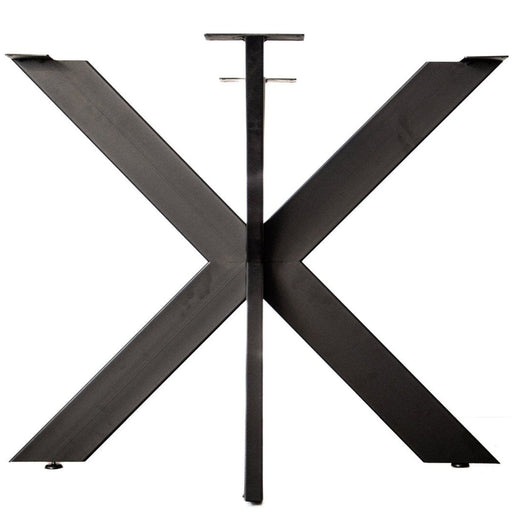 Zwarte rechthoek stalen matrix tafelpoot Hoog 74 cm Breed 90 cm Diep 90 cm Koker 10x3 cm - Amaze Living